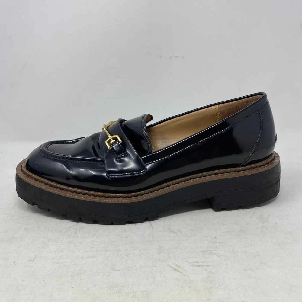 Sam Edelman‎ Laurs Black Patent Platform Horsebit Loafers Mens 8.5M EU 39 Lug